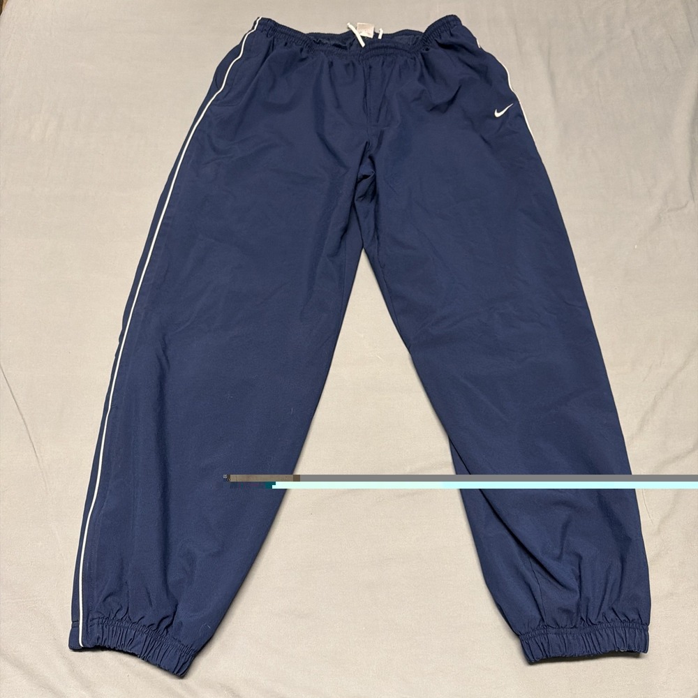 Vintage Nike Team Lined Pants Track Warm Up Blue Mens XL Stripe Baggy Y2K 90s